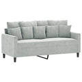 Light Gray Velvet 2-Seater Sofa N4574