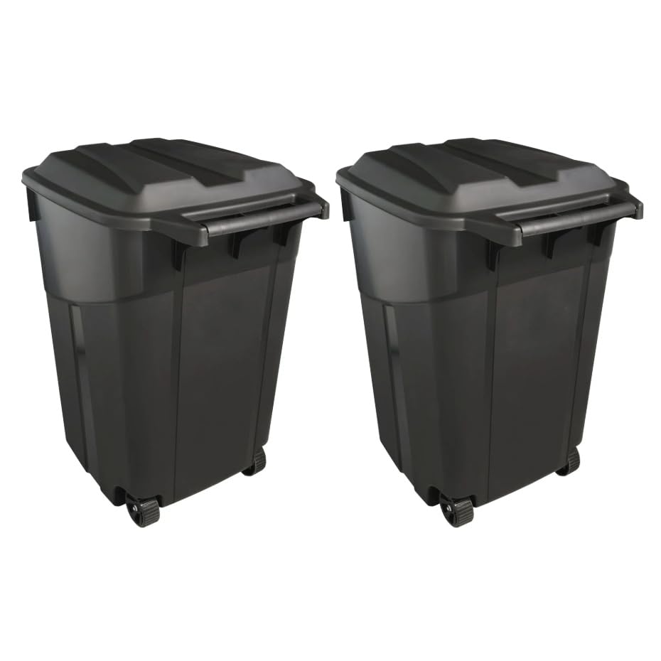 45 Gallon Heavy Duty Plastic Trash Cans with Wheels Q167401