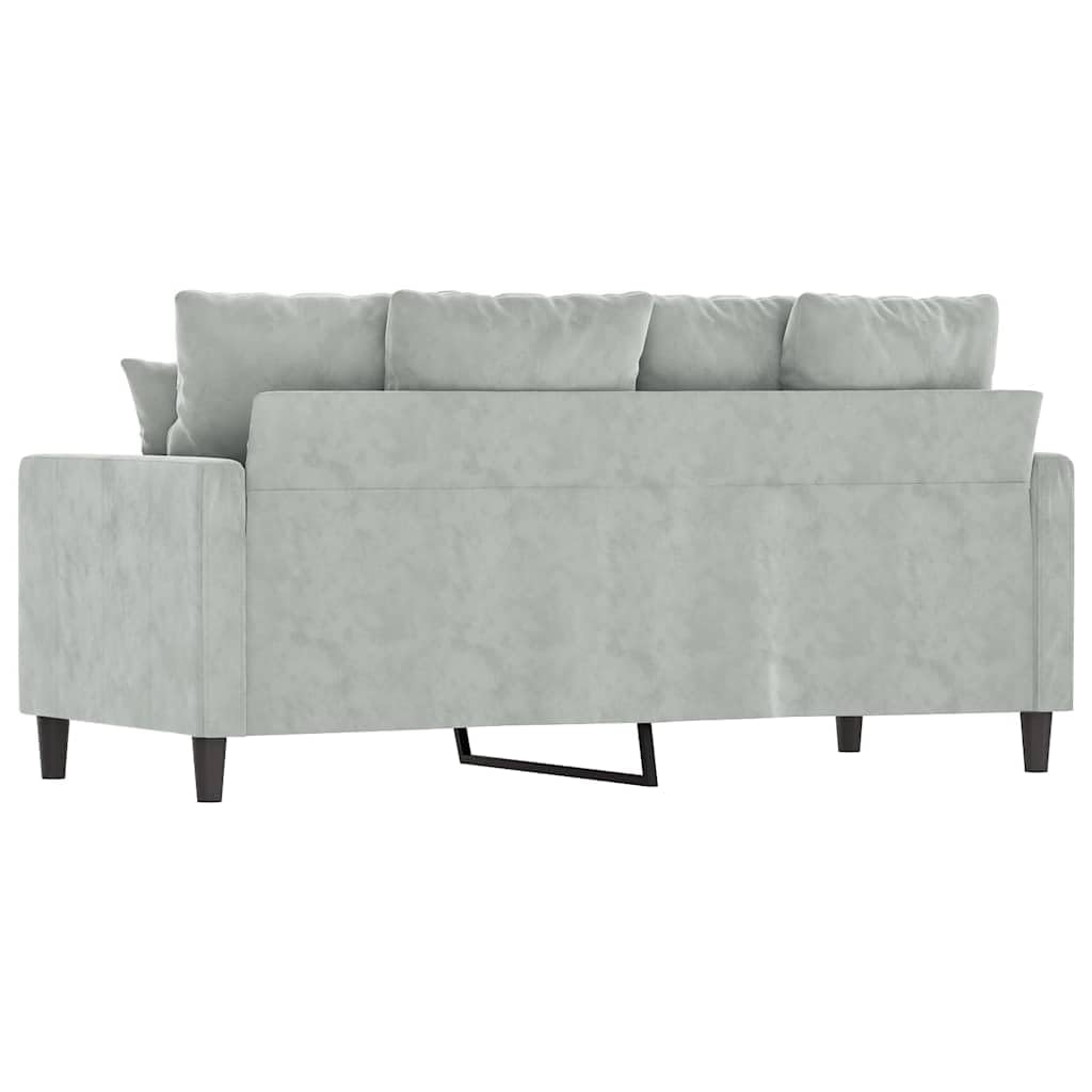 Light Gray Velvet 2-Seater Sofa N4574