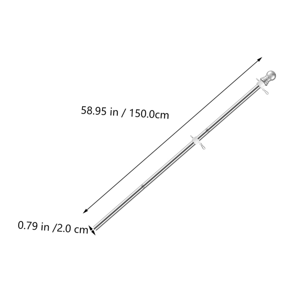 2 Pieces 1.5m Stainless Steel Flagpole A482061