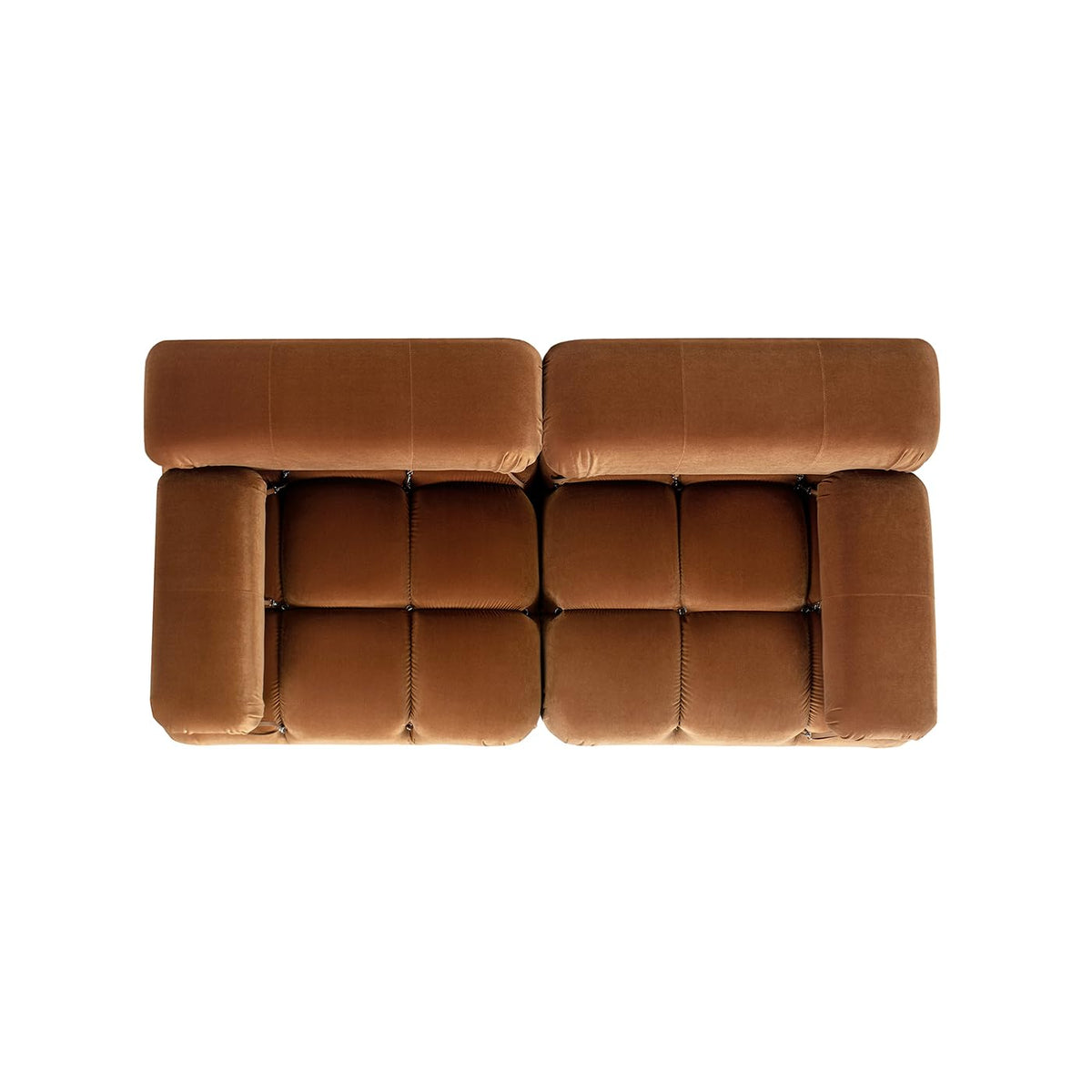 Burnt Orange Performance Velvet 2-Piece Loveseat Sofa Q444