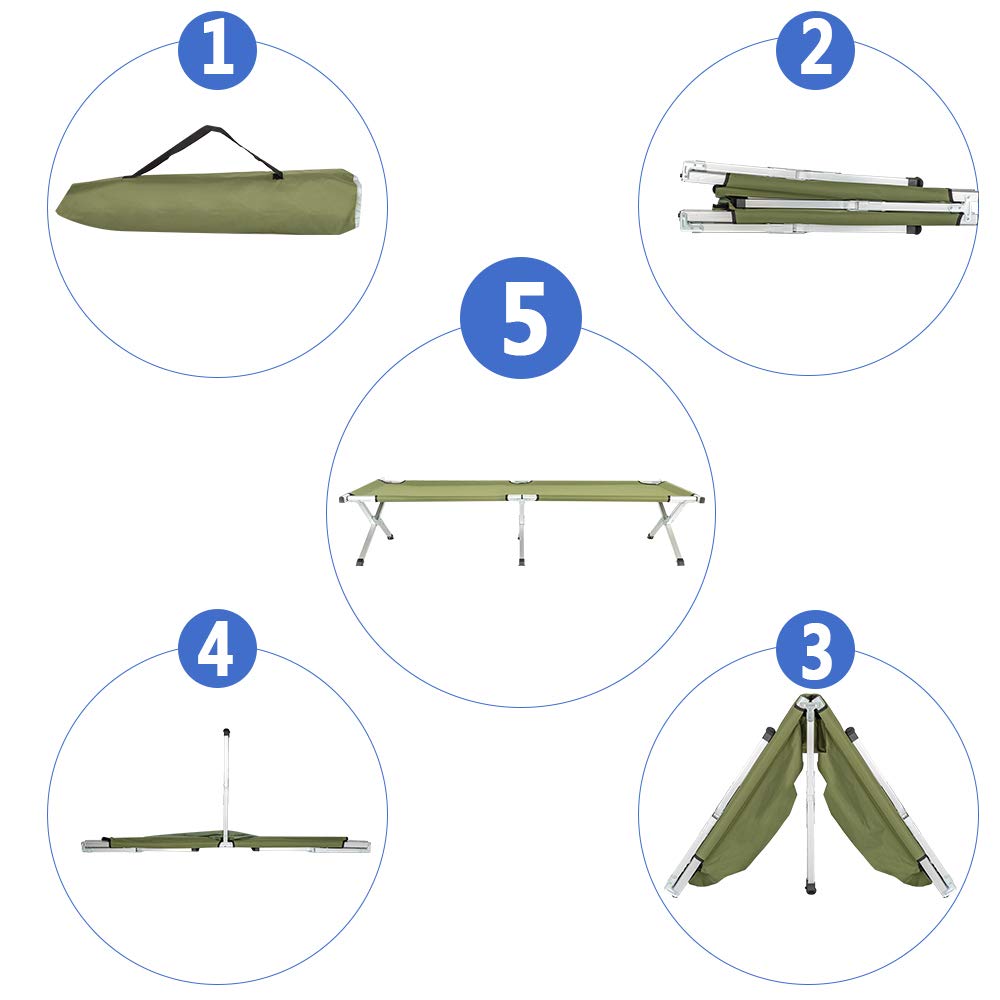 Folding Camping Cot with Carry Bag W300763