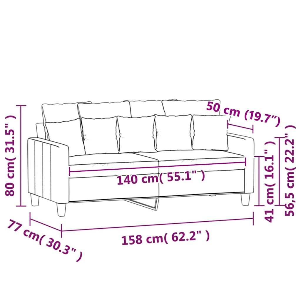 Light Gray Velvet 2-Seater Sofa N4574