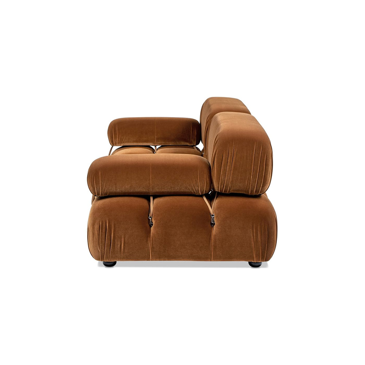 Burnt Orange Performance Velvet 2-Piece Loveseat Sofa Q444