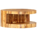 Natural Solid Sheesham Wood Coffee Table 25.6 in Dia M949493