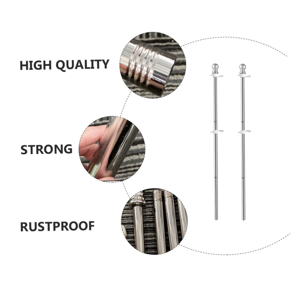 2 Pieces 1.5m Stainless Steel Flagpole A482061