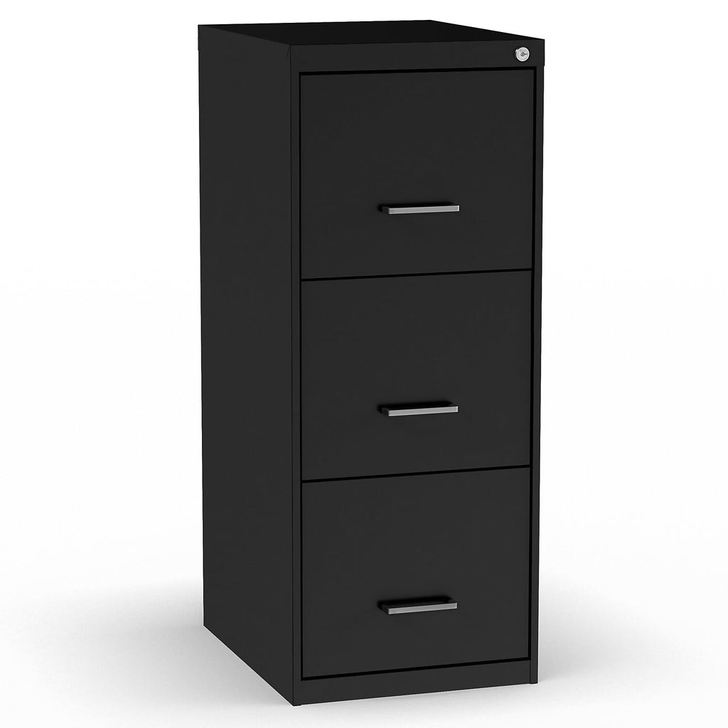 Black 3 Drawer Letter Legal Locking File Cabinet A984975