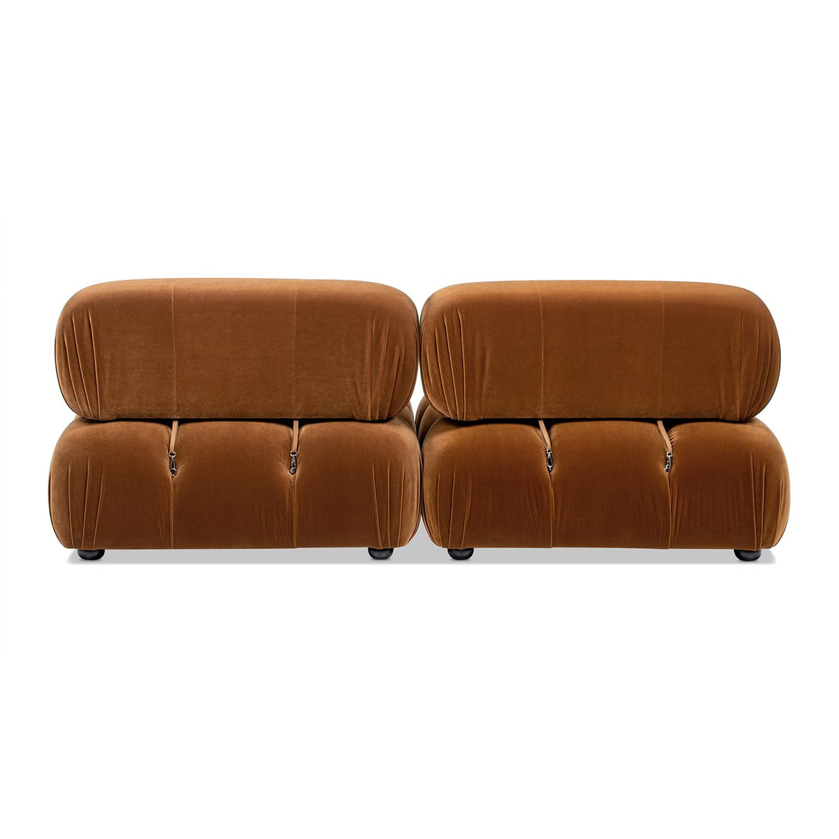 Burnt Orange Performance Velvet 2-Piece Loveseat Sofa Q444