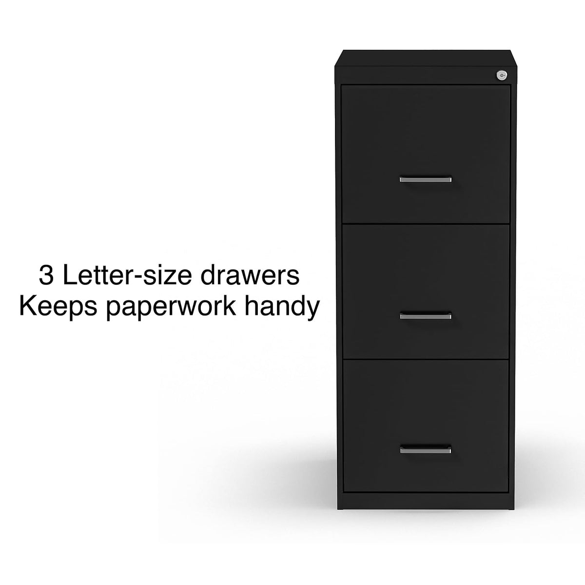 Black 3 Drawer Letter Legal Locking File Cabinet A984975
