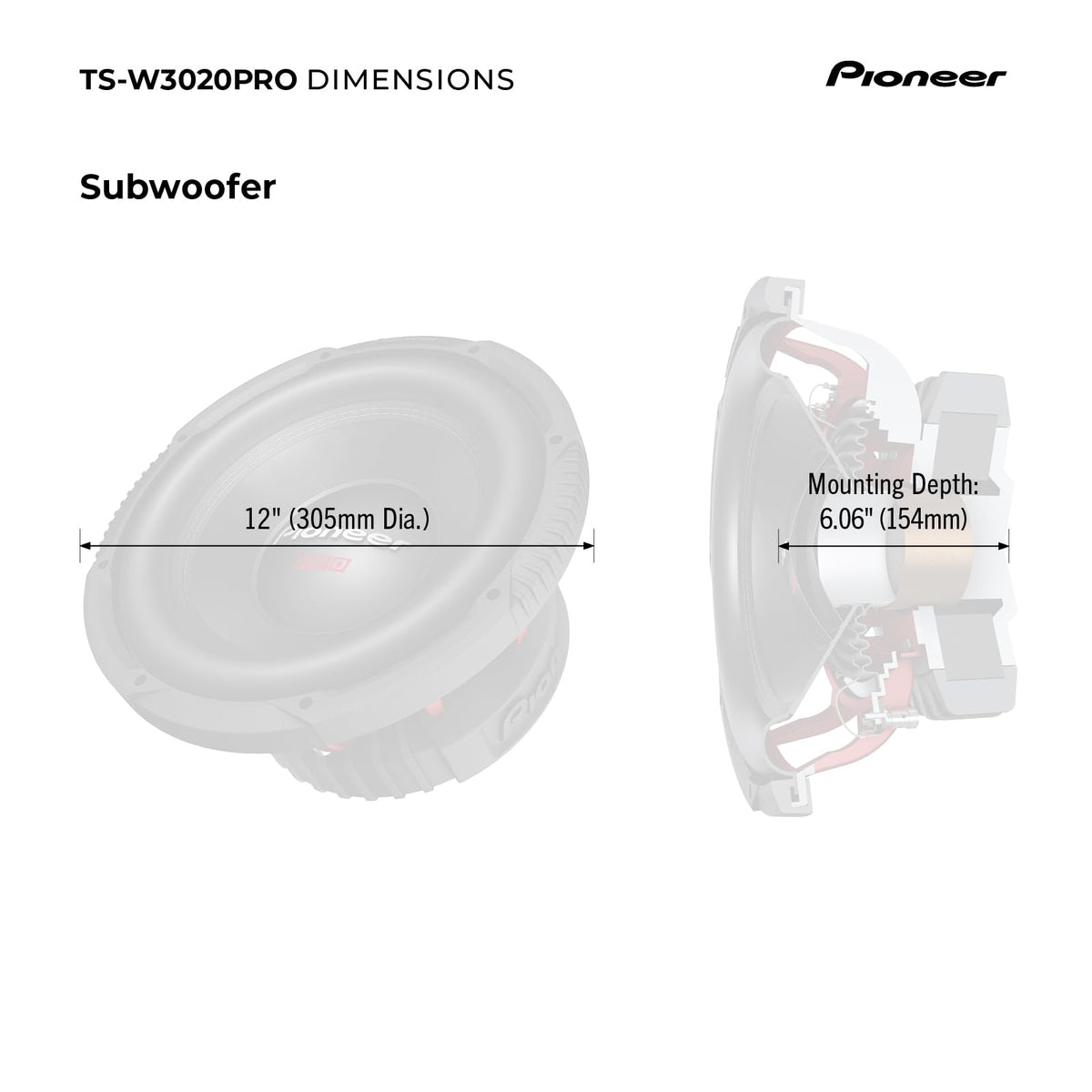 12" Subwoofer 2000W Max G3854