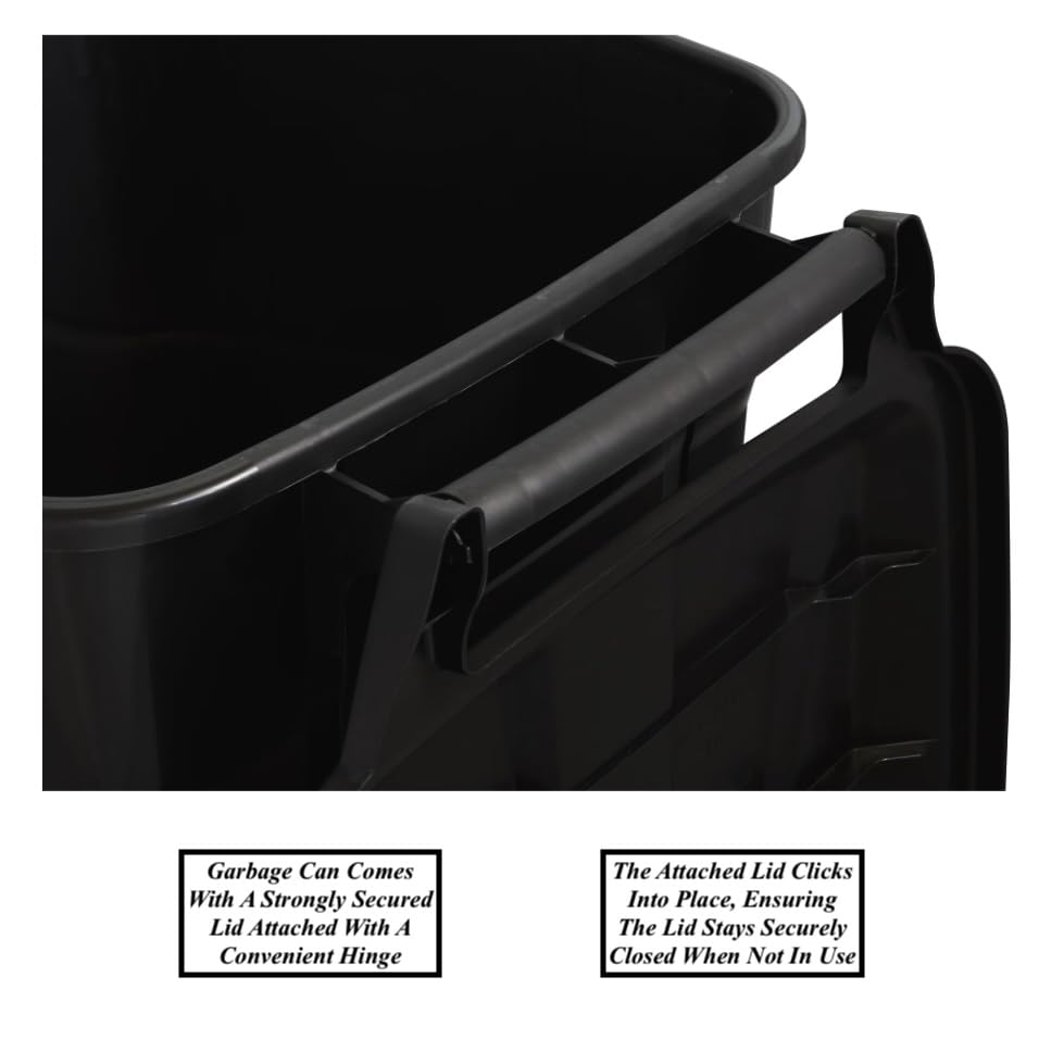 45 Gallon Heavy Duty Plastic Trash Cans with Wheels Q167401