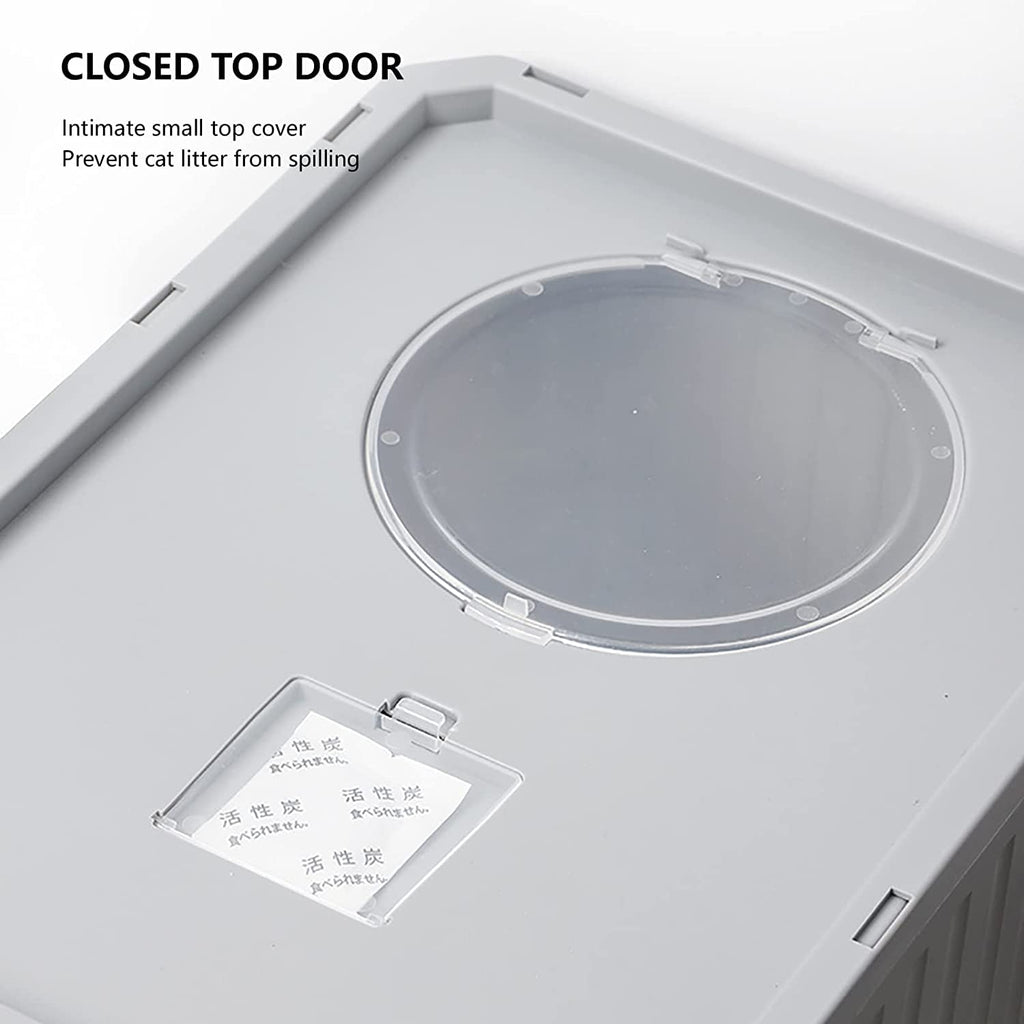 Foldable Top Entry Cat Litter Box with Lid and Scoop Z64626