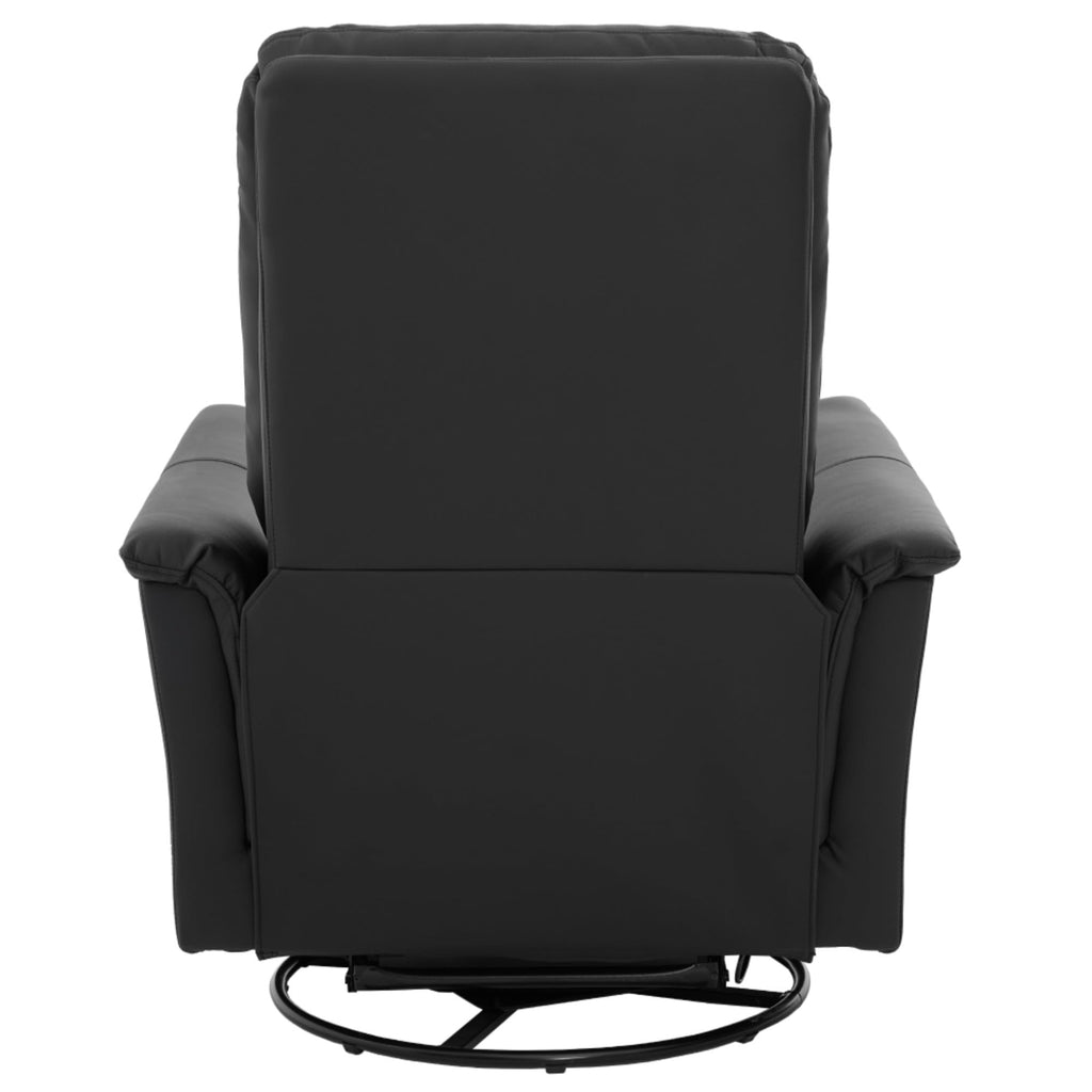Black Boucle Swivel Rocker Glider Lounge Chair O48613