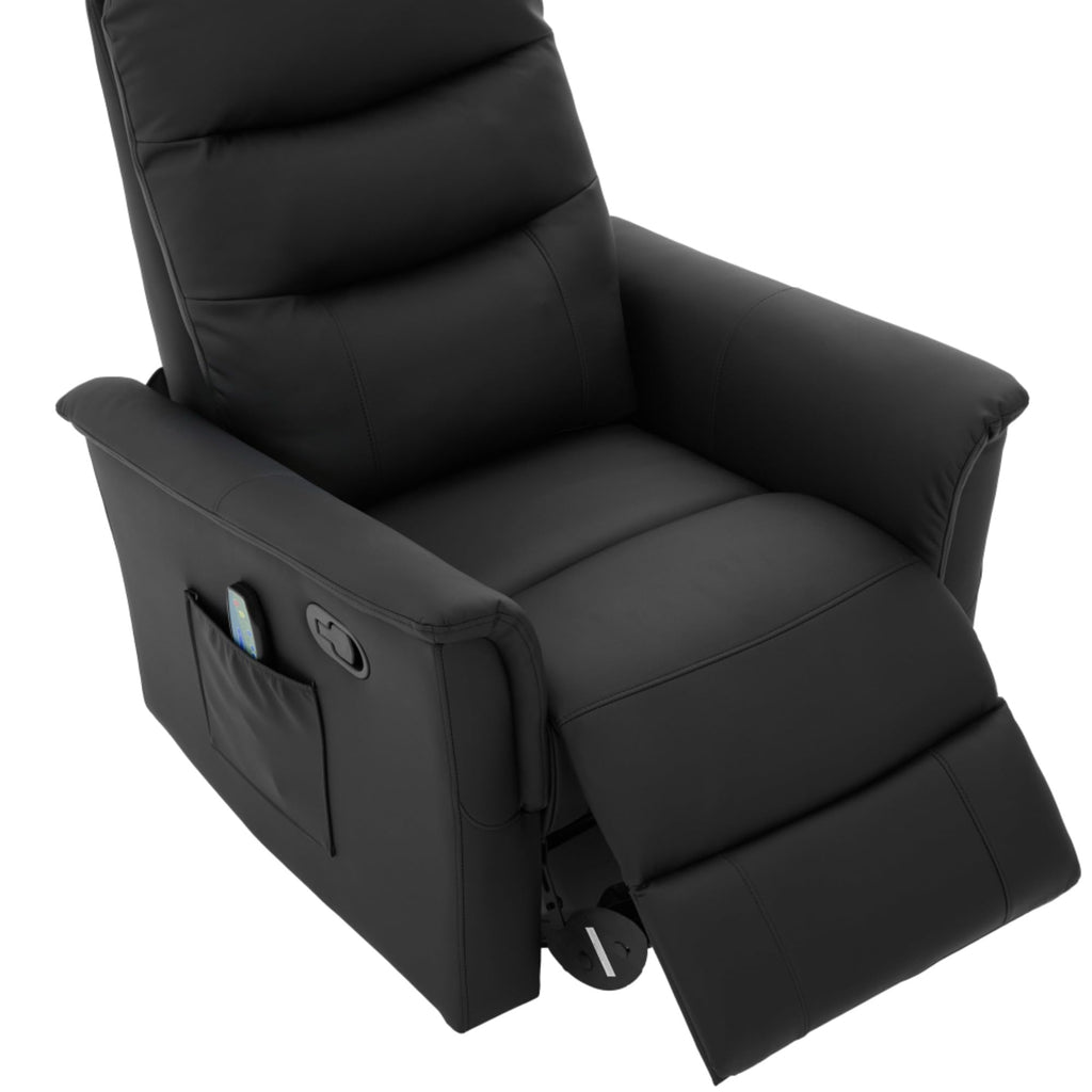 Black Boucle Swivel Rocker Glider Lounge Chair O48613