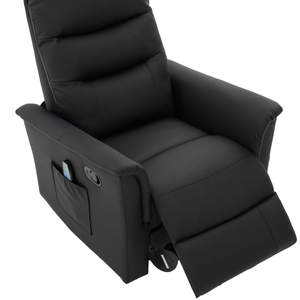 Black Boucle Swivel Rocker Glider Lounge Chair O48613