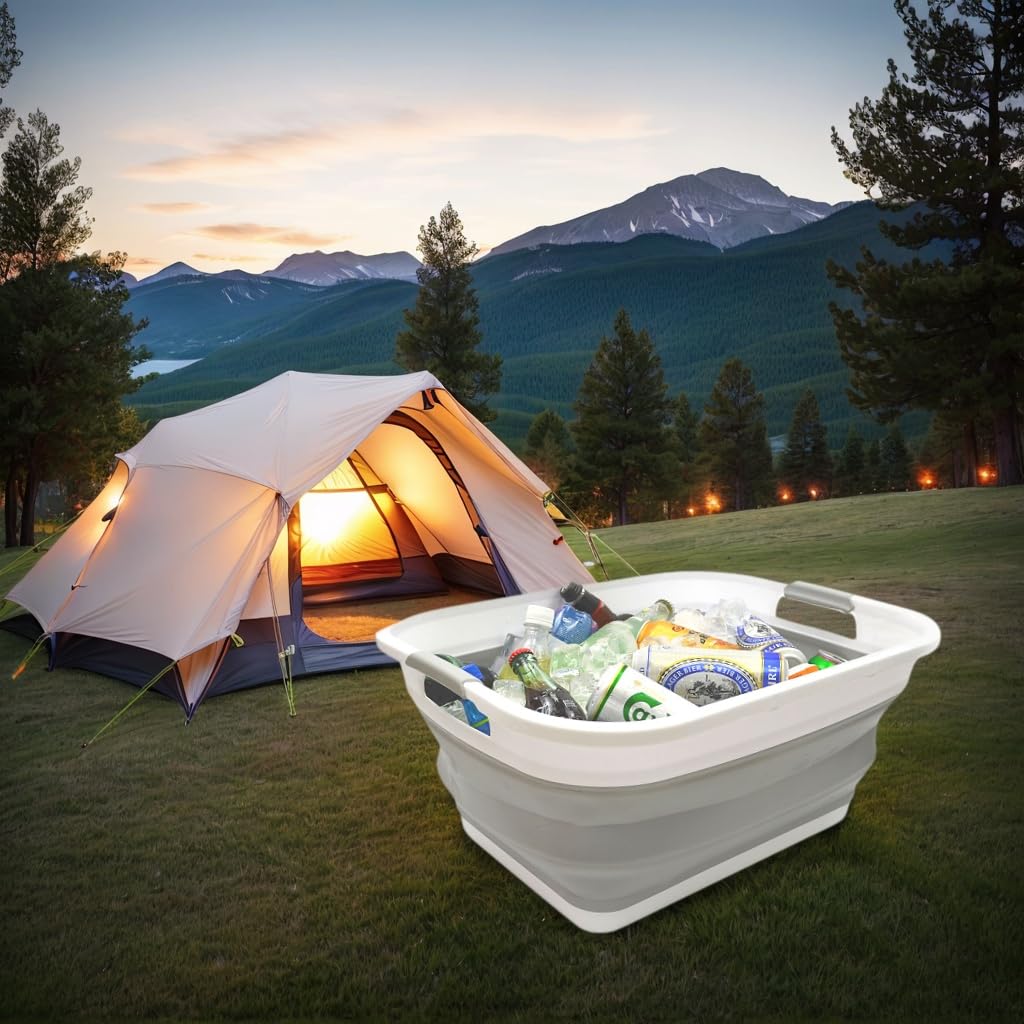 Collapsible Plastic Laundry Basket Set of 2 P4189