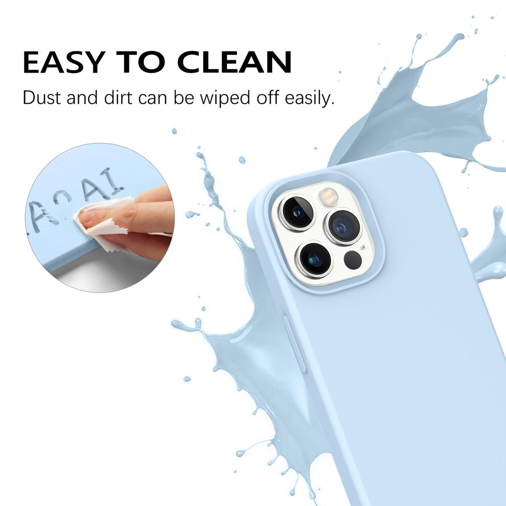 Compatible with iPhone 13 Pro Max Liquid Silicone Phone Case Light Blue O217075