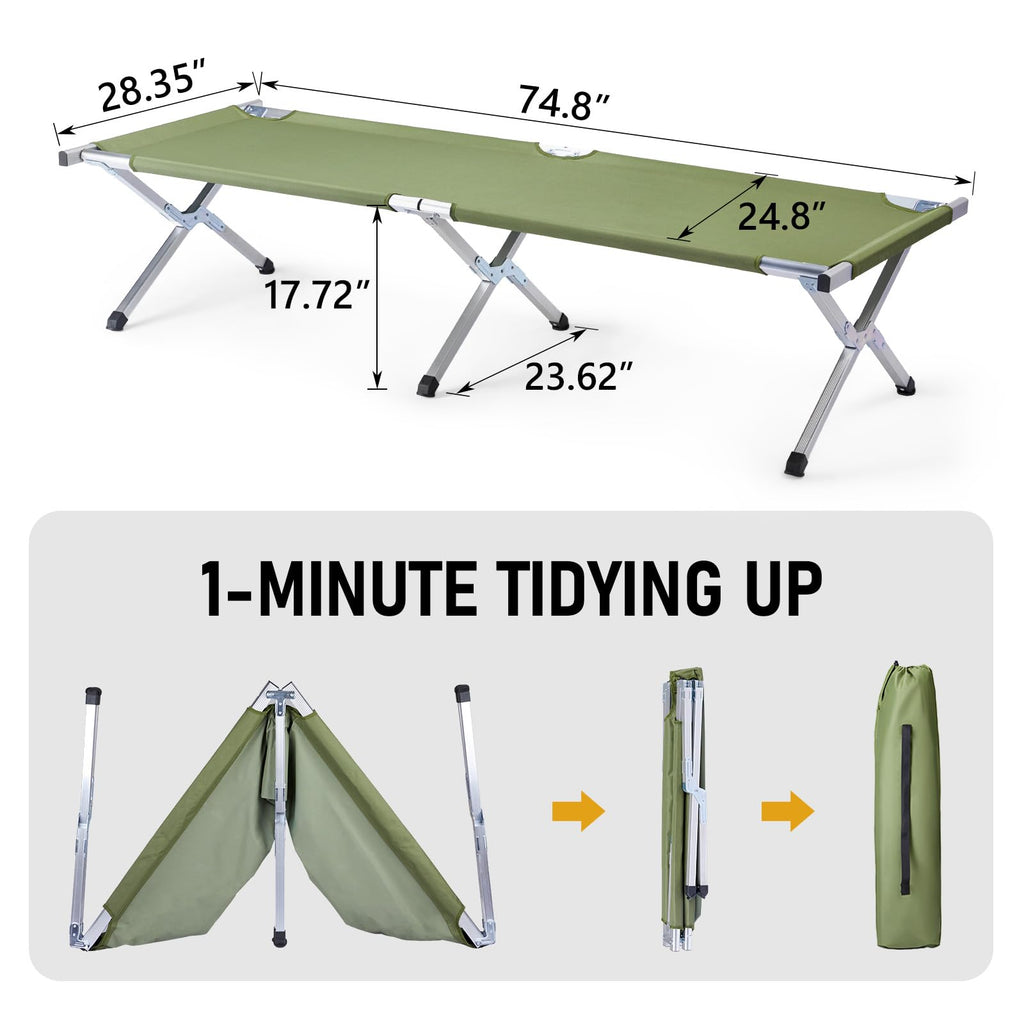 Folding Camping Cot with Carry Bag W300763