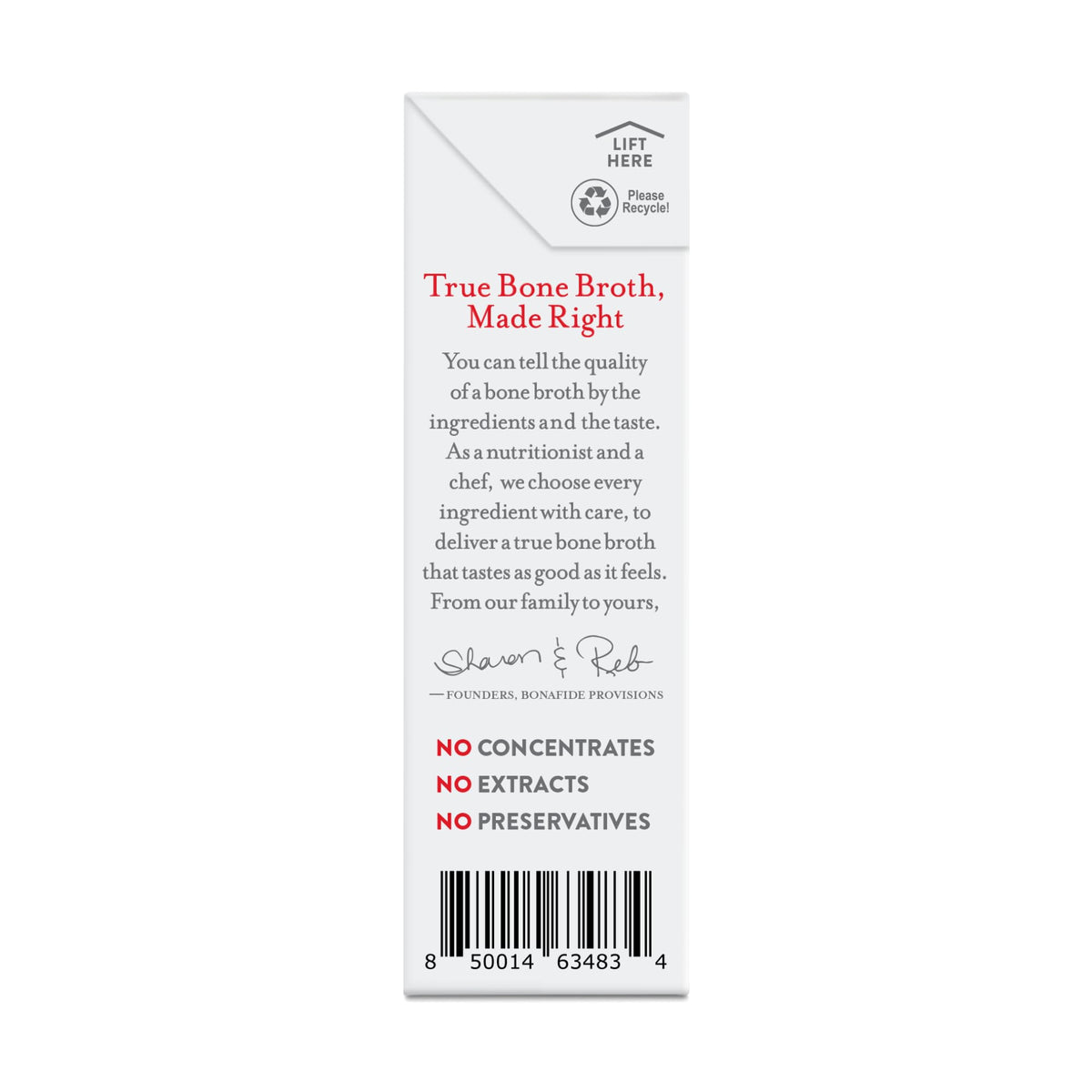 Organic Beef Bone Broth No Salt Added 16.9oz 6 Pack G383