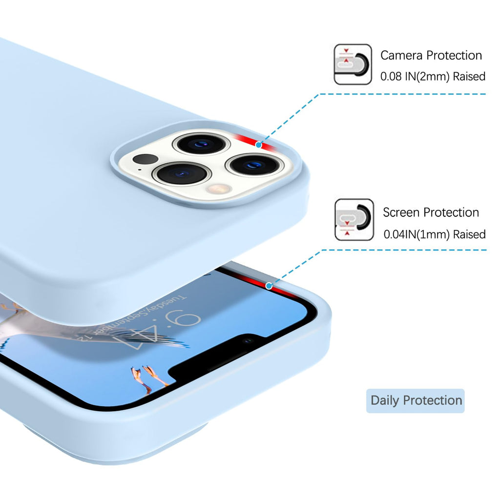 Compatible with iPhone 13 Pro Max Liquid Silicone Phone Case Light Blue O217075