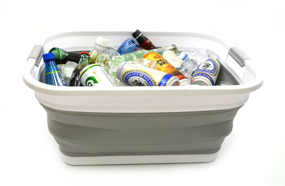 Collapsible Plastic Laundry Basket Set of 2 P4189