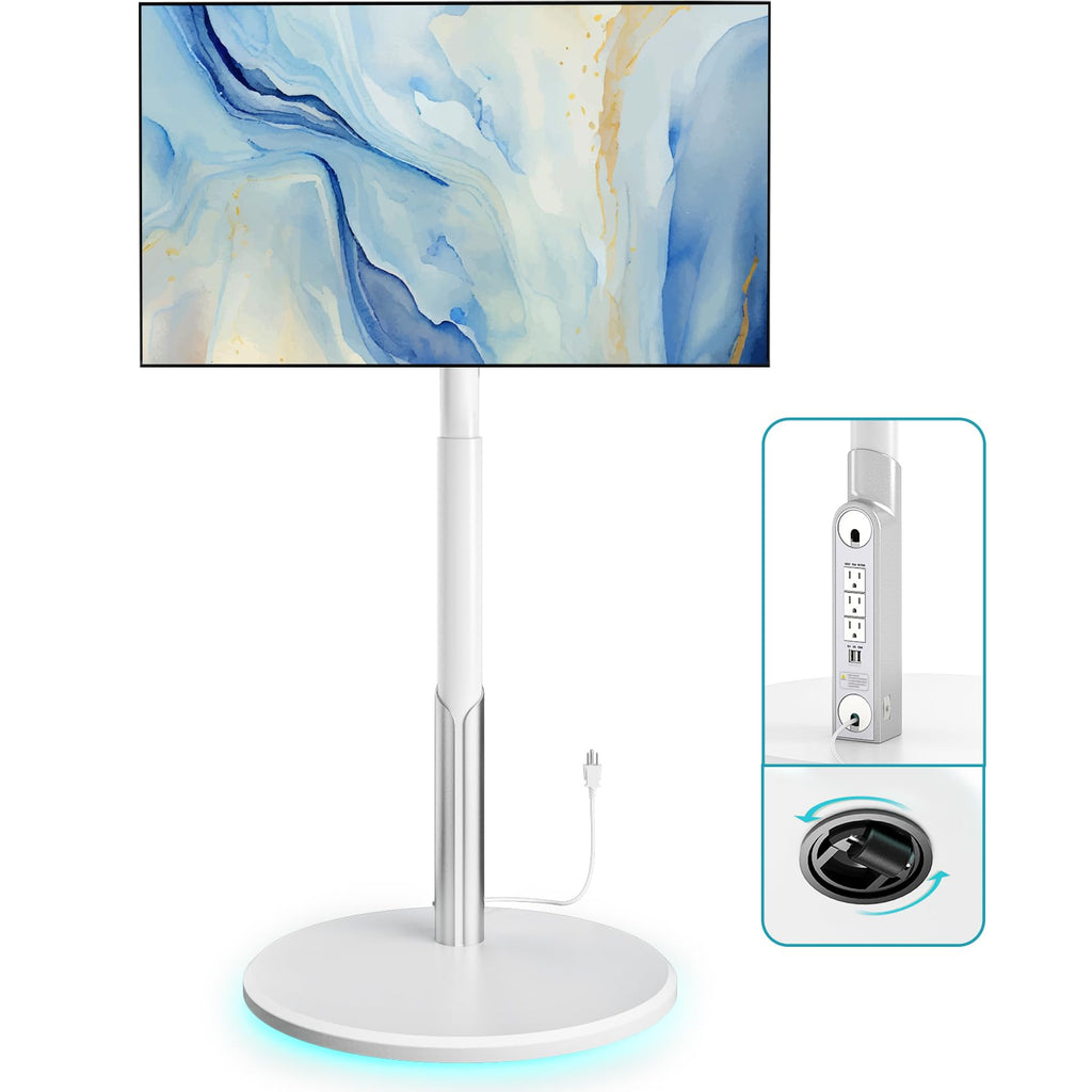 Mobile TV Stand with Power Outlet, Rolling TV Cart for 27-70 Inch, Height Adjustment, Holds up to 88lbs Q8785