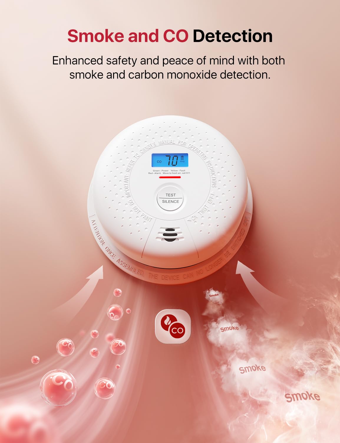 Wireless Interconnected Combination Smoke & CO Alarm F111