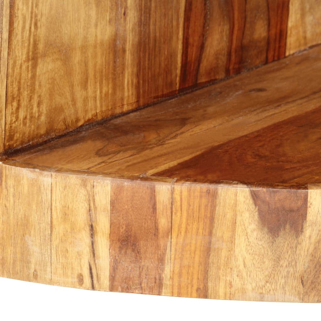 Natural Solid Sheesham Wood Coffee Table 25.6 in Dia M949493