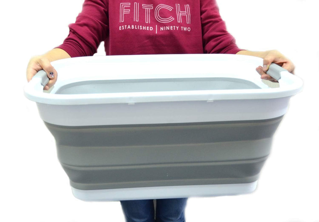 Collapsible Plastic Laundry Basket Set of 2 P4189