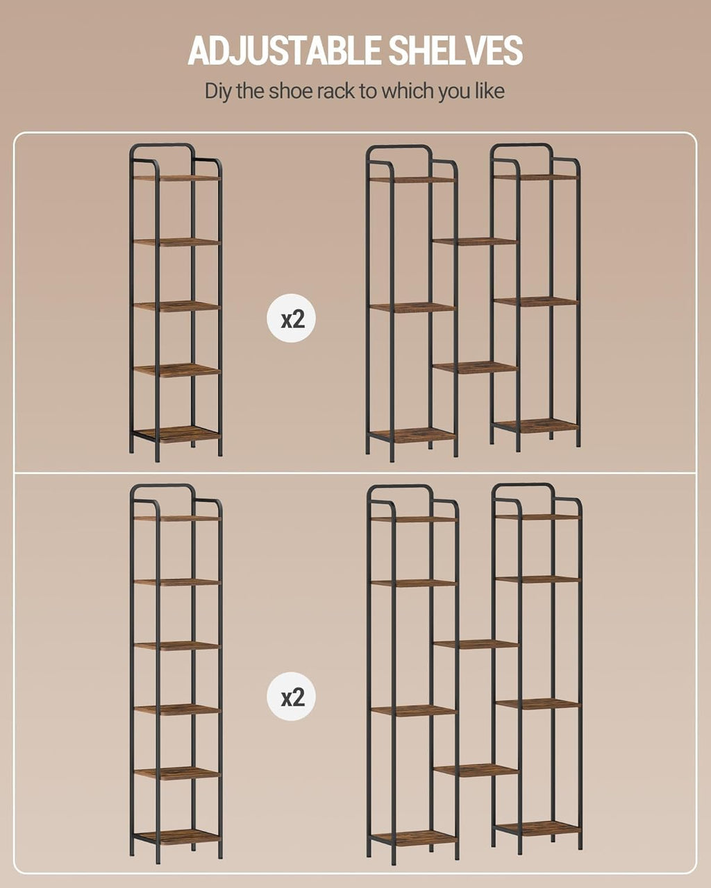 Narrow Industrial Bookcase N530