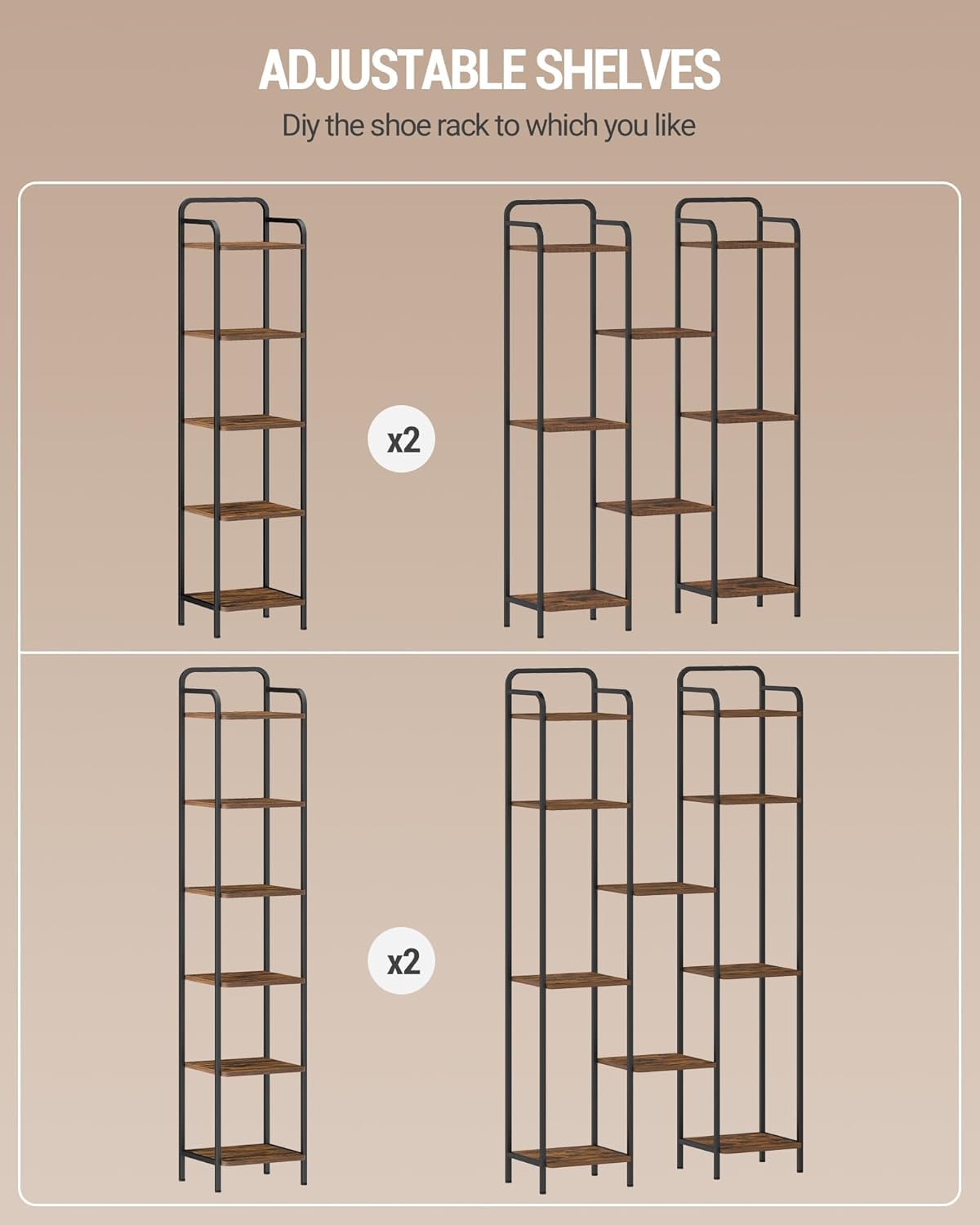 Narrow Industrial Bookcase N530