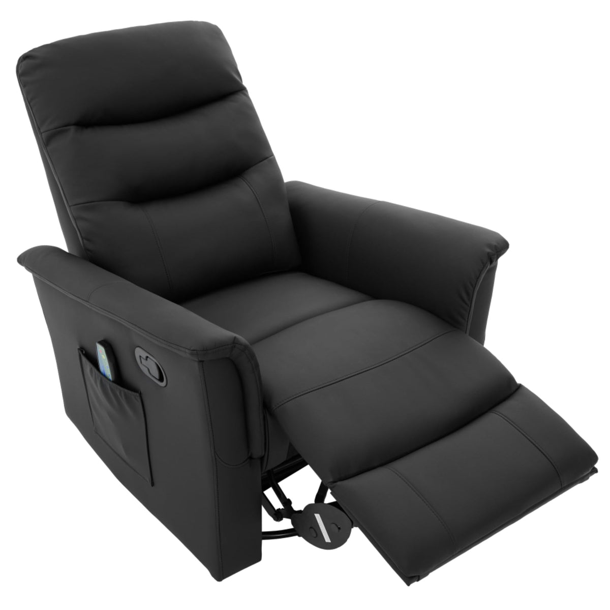 Black Boucle Swivel Rocker Glider Lounge Chair O48613