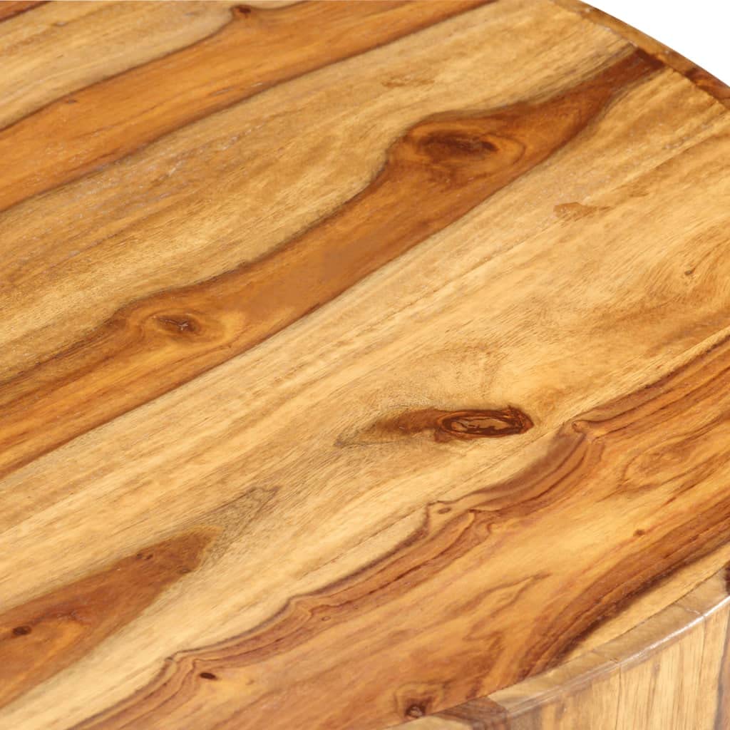 Natural Solid Sheesham Wood Coffee Table 25.6 in Dia M949493