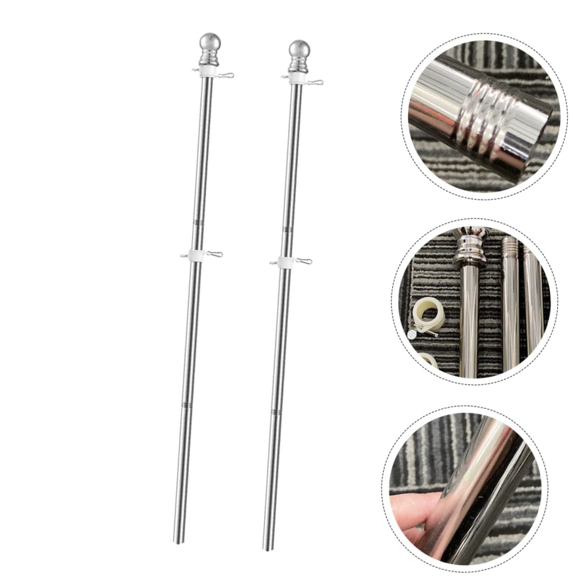2 Pieces 1.5m Stainless Steel Flagpole A482061