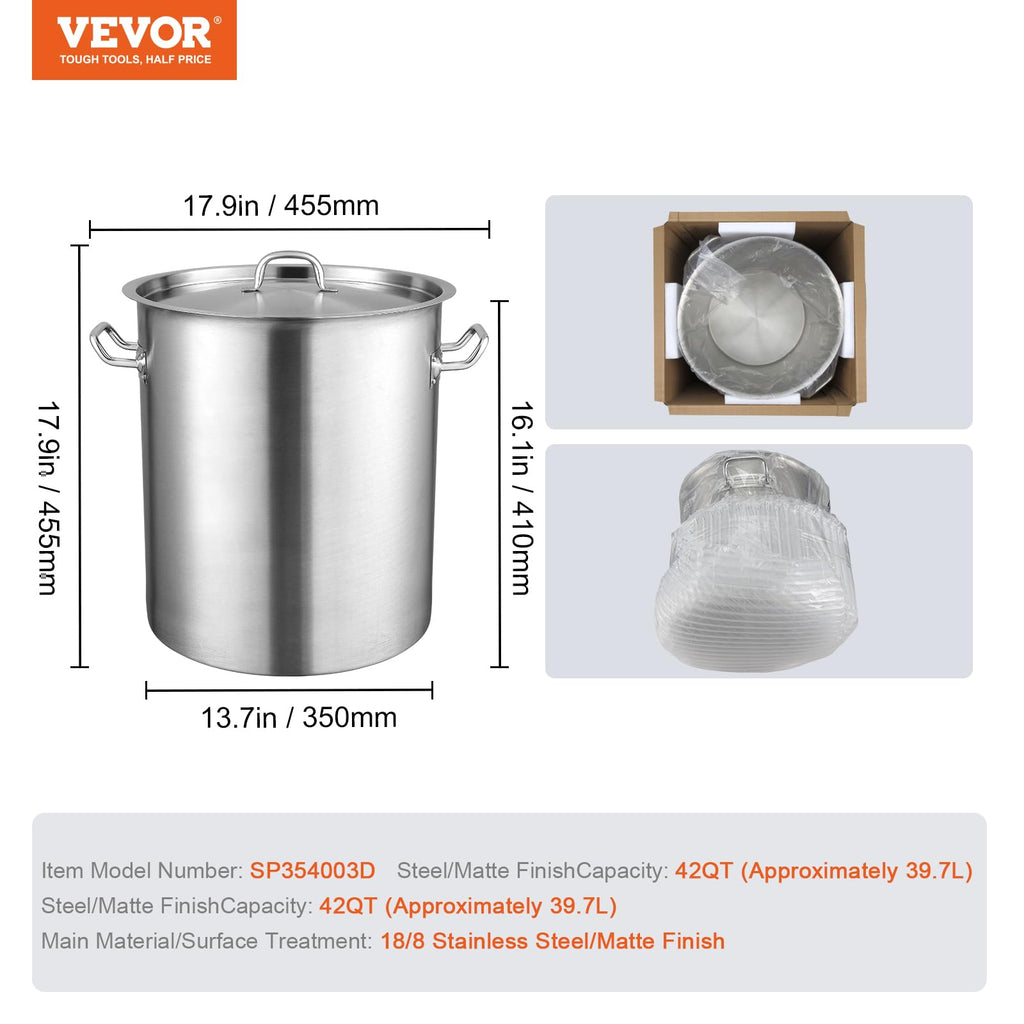 18/8 Stainless Steel 42QT Stockpot N8044
