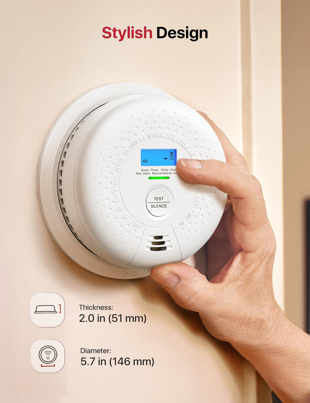 Wireless Interconnected Combination Smoke & CO Alarm F111