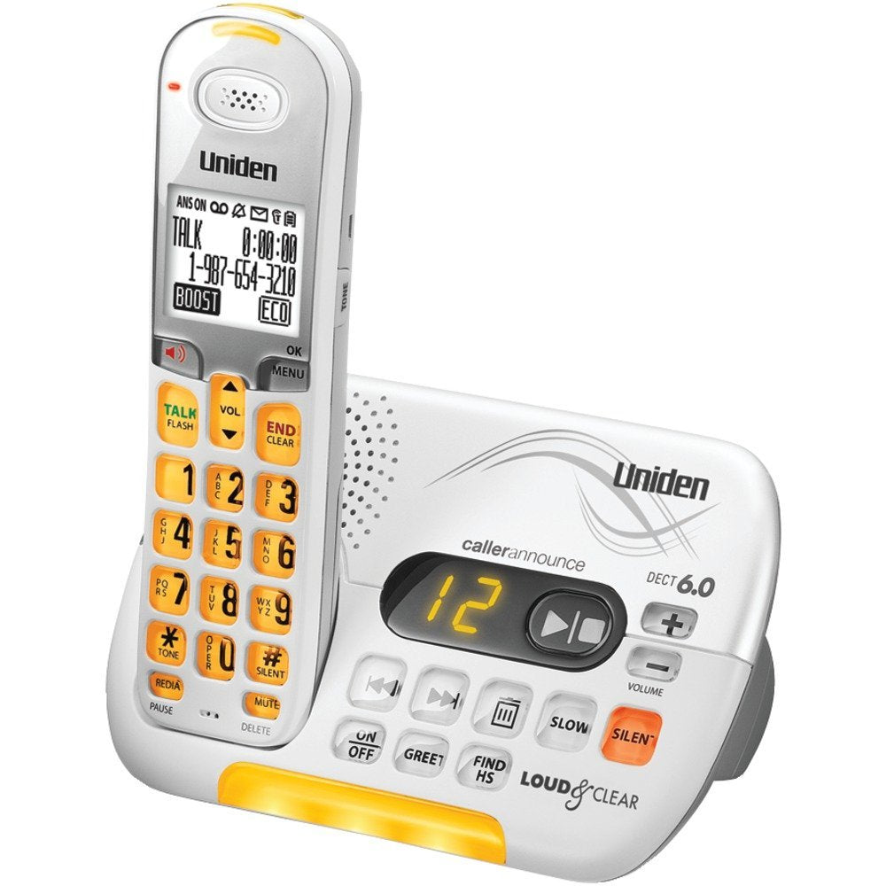 DECT 6.0 Cordless Phone with Caller ID Answering System White J2455