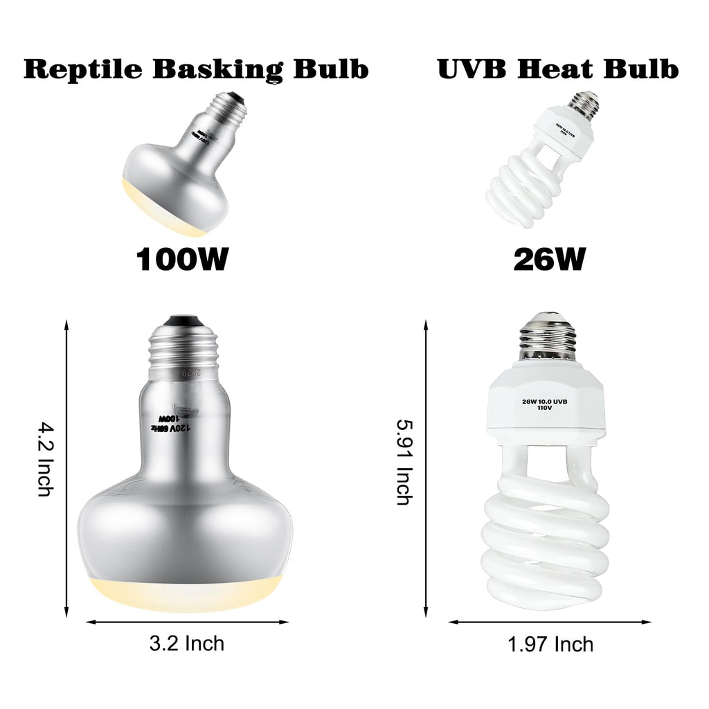 15inch Dual Reptile Light Fixture with Bulb Kit V572