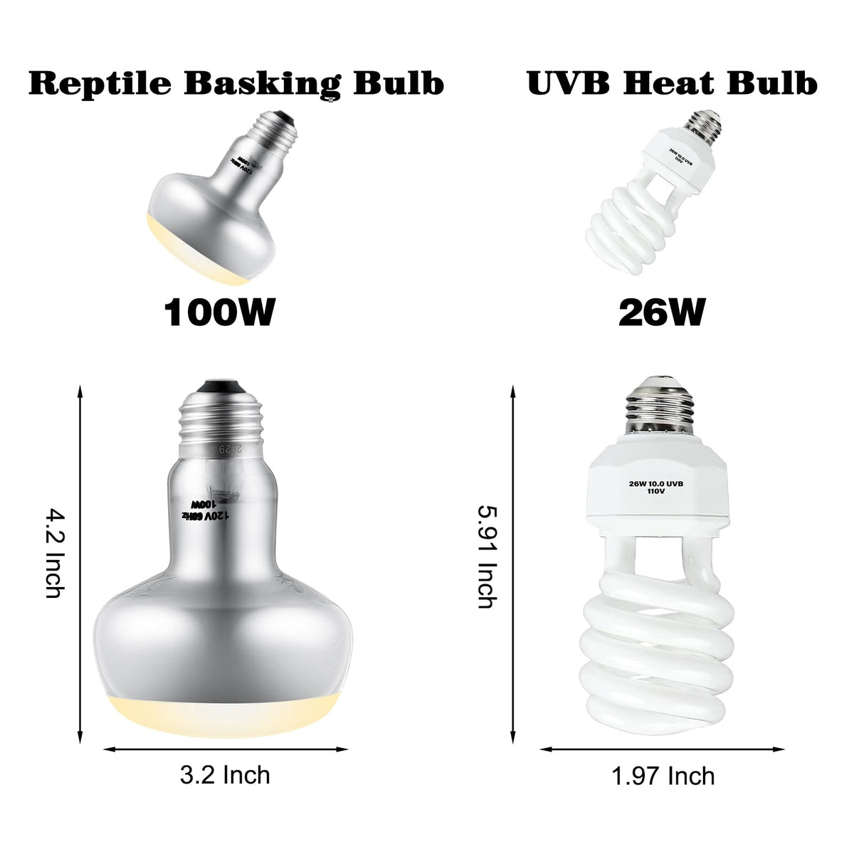 15inch Dual Reptile Light Fixture with Bulb Kit V572
