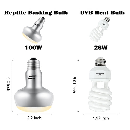 15inch Dual Reptile Light Fixture with Bulb Kit V572
