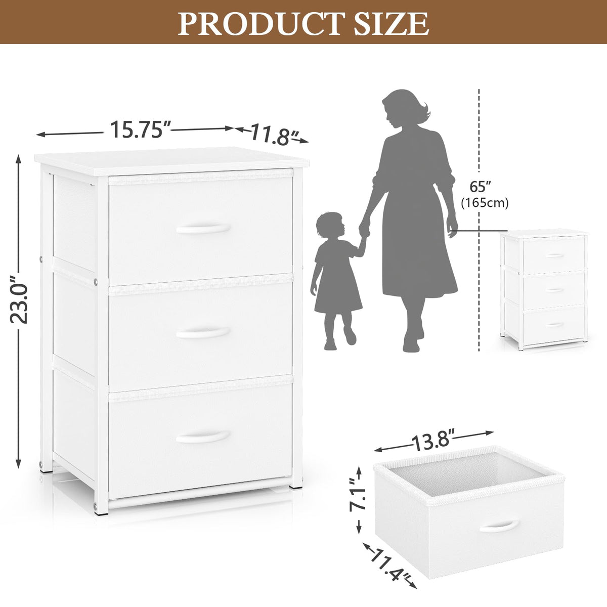 White 3 Drawer Stackable Storage Drawers W806611