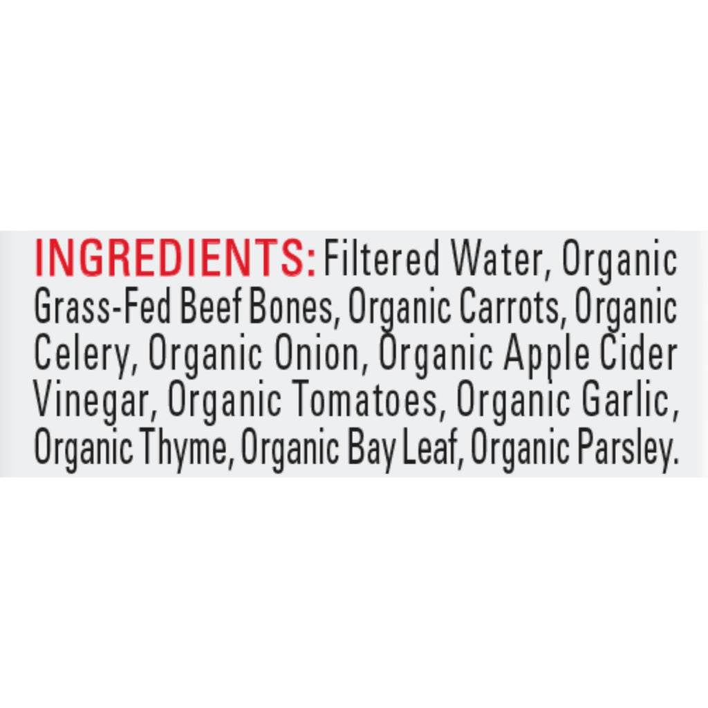 Organic Beef Bone Broth No Salt Added 16.9oz 6 Pack G383