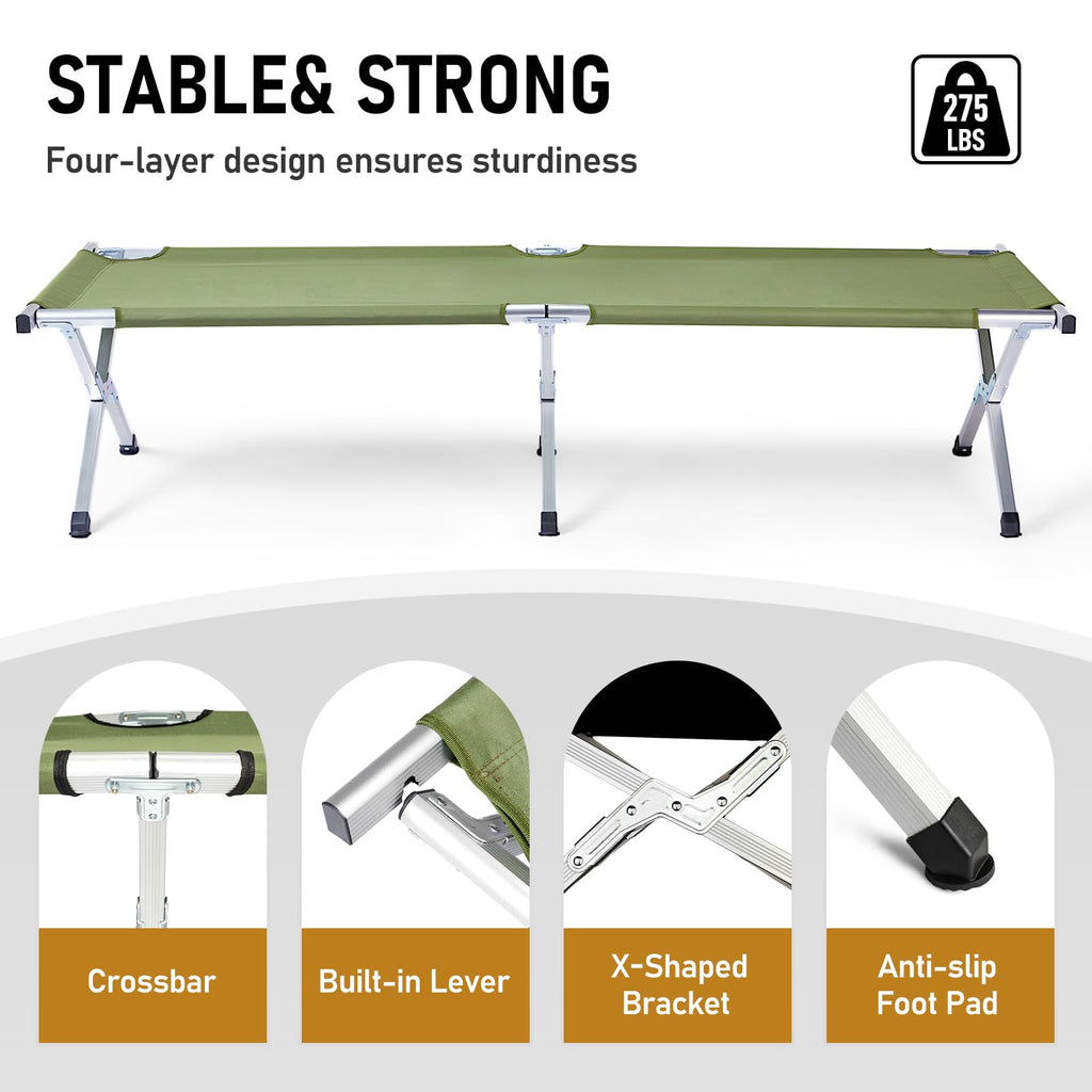 Folding Camping Cot with Carry Bag W300763