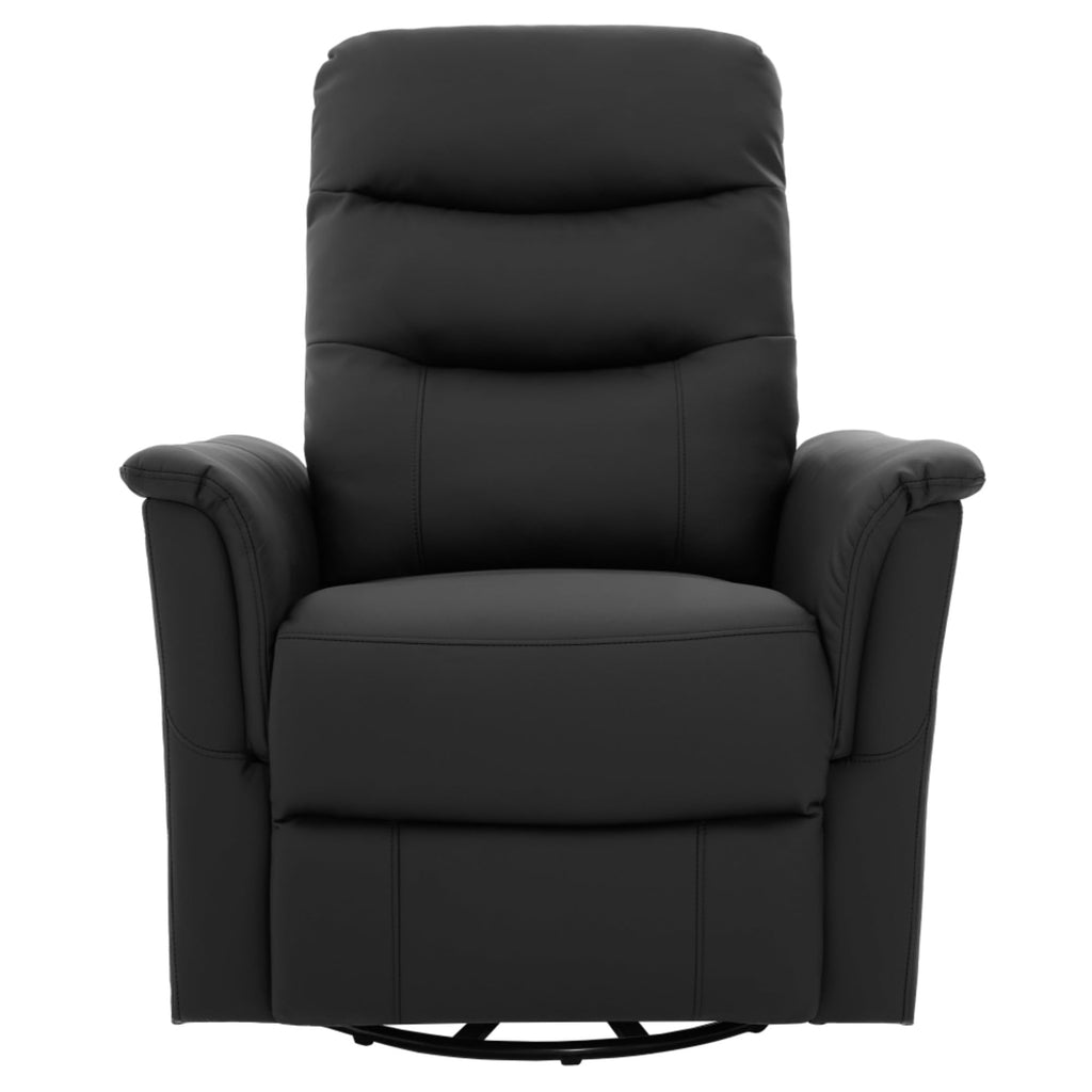 Black Boucle Swivel Rocker Glider Lounge Chair O48613