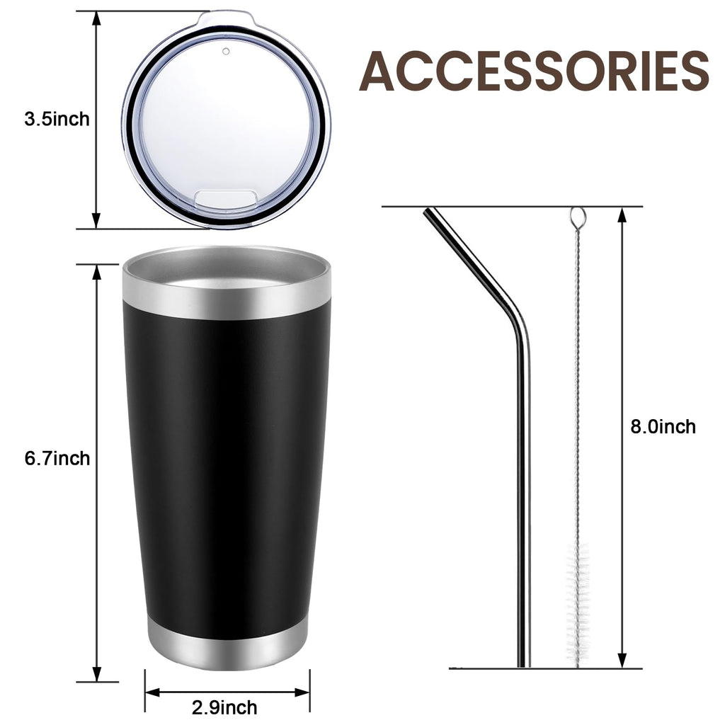 20oz Stainless Steel Insulated Tumbler with Lid and Straw W35838