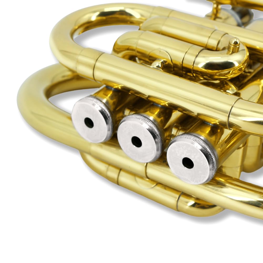 Bb Flat Brass Pocket Trumpet with 7C Mouthpiece P570377
