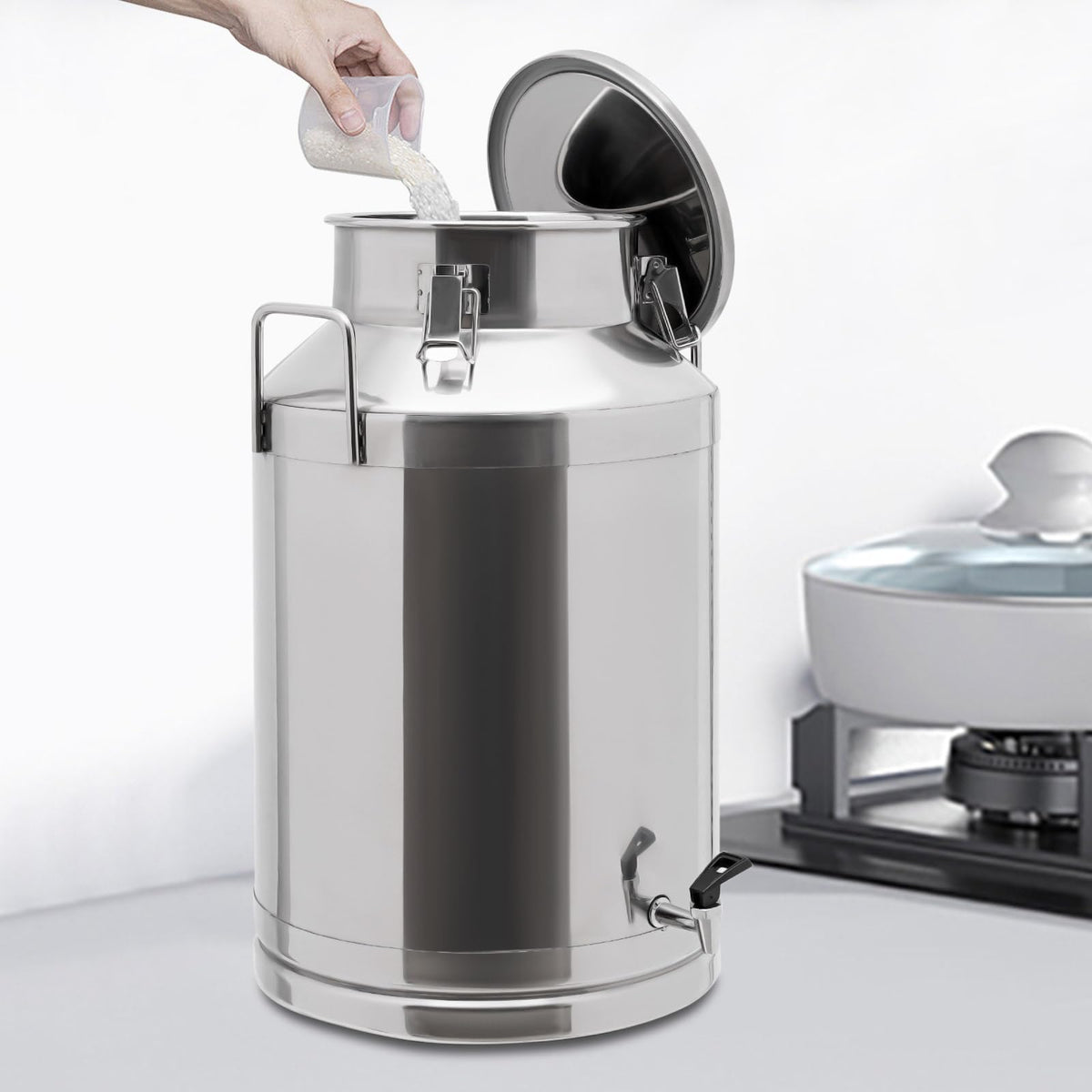 60L Stainless Steel Milk Can with Faucet and Sealed Lid H3435