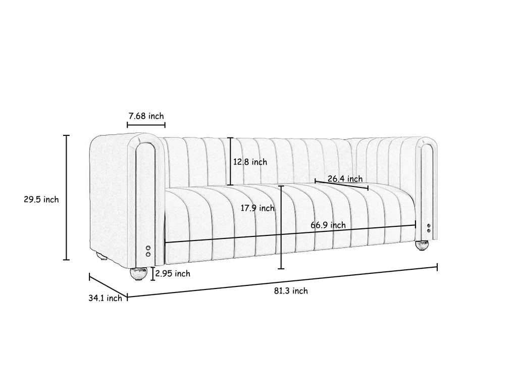 Orange Velvet 3 Seat Sofa P222