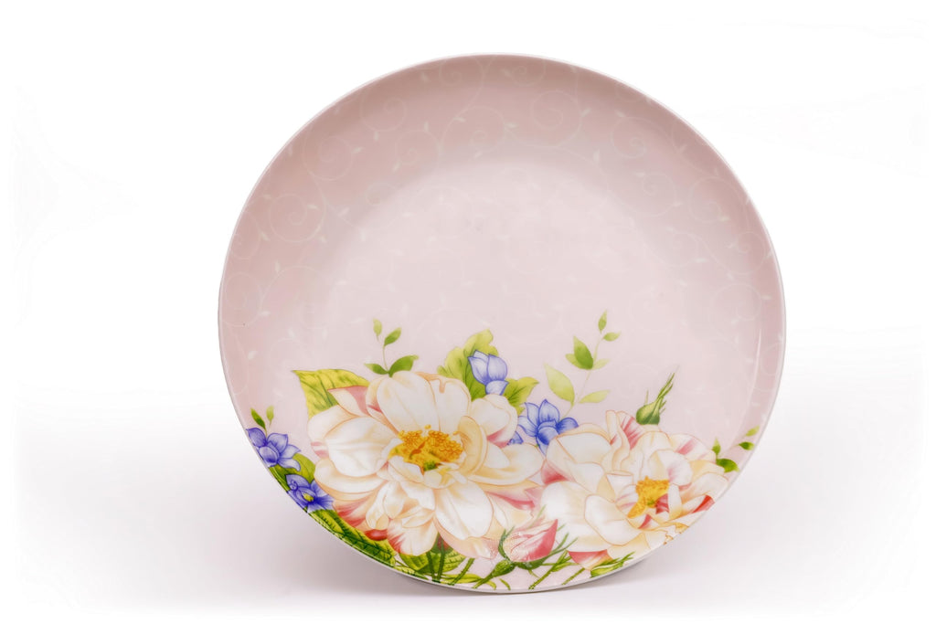Pink Floral Ceramic Plates and Mugs Set Of 12 K1011