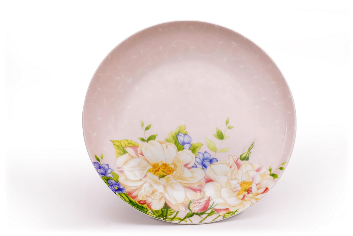 Pink Floral Ceramic Plates and Mugs Set Of 12 K1011
